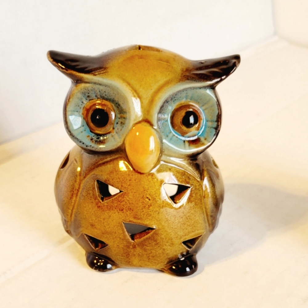 Ceramic Owl candle holder